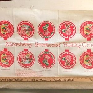 1980 strawberry shortcake Christmas ornaments diy fabric. Unused. Great shape